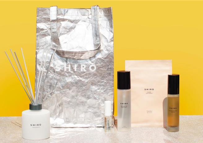  新光三越台北信义新天地SHIRO周年庆精致保养套组，特价3680元，原价5360元。（新光三越提供）