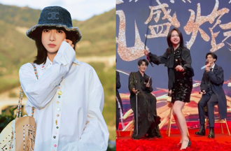 吳謹言一身黑凸肚藏不住　踩高跟鞋做1舉動網狂喊：保護那個肚子