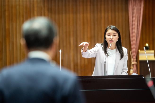 國民黨立委張嘉郡今日質詢行政院長卓榮泰、數發部長黃彥男。（張嘉郡辦公室提供／陳薏云台北傳真）