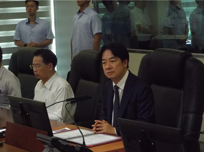 賴清德總統18日到海巡署艦隊分署視導。（張鎧乙攝）