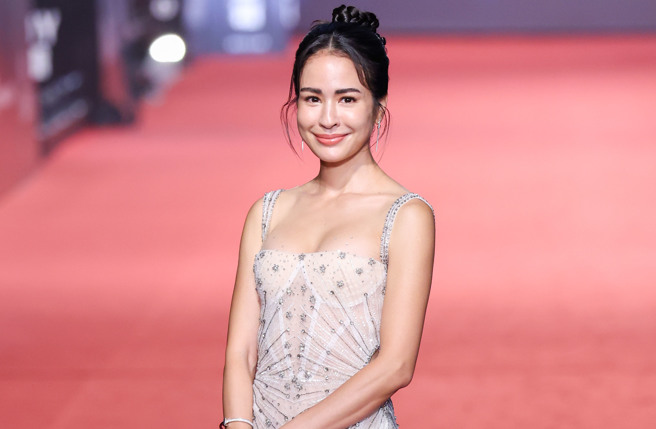 雷艾美透视裙身实身形流出。（图／陈俊吉、罗永铭、杜宜谙摄）