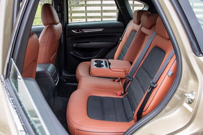 后座中央扶手附置杯架，带来舒适的乘坐体验。（陈大任摄）