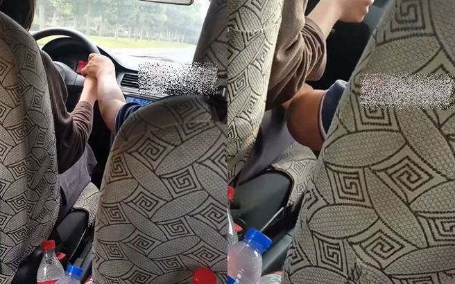 大陆有女学员学练车时，遭到一旁教练摸手、大腿却无反应，她表示怕拿不到驾照。（图／翻摄自微博）