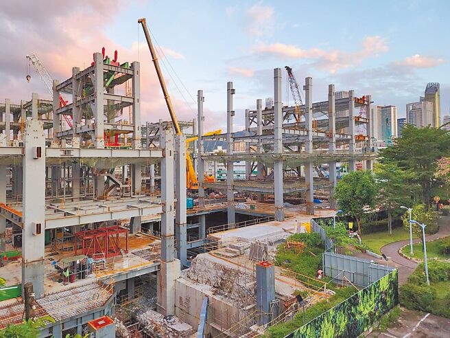 京華城案持續延燒，議員質疑若未來法院認定20％容積獎勵違法，後續回饋空間部分將如何因應？圖為京華城工地。（黃敬文攝）