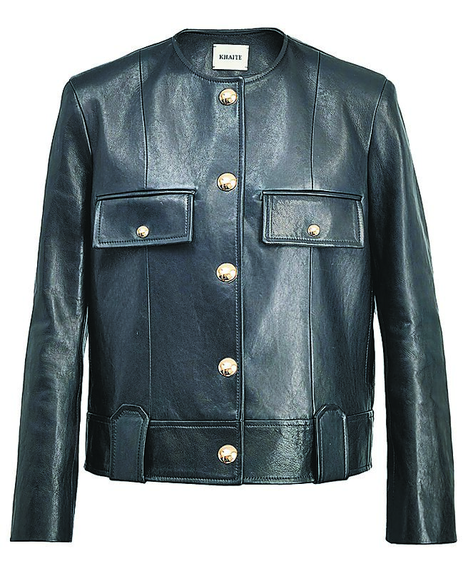 新光三越台北信义新天地A4 ART HAUS KHAITE LAYBIN皮革外套，推荐价15万2980元（全台独卖）。（新光三越提供）