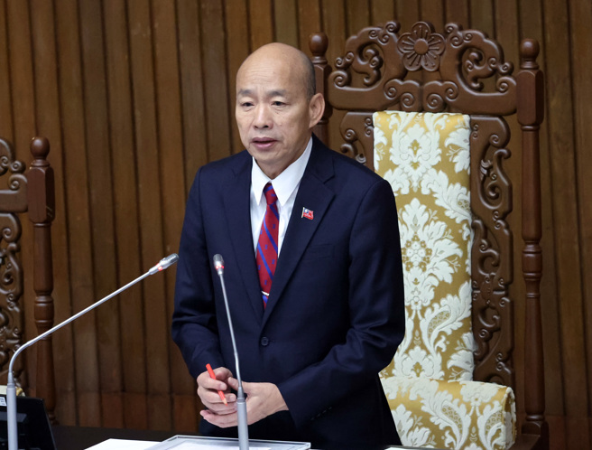 立法院长韩国瑜18日主持立法院院会。（资料照，姚志平摄）