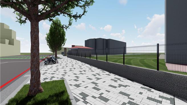 市府教育处携手校方积极争取中央补助，终于在去年获得核定补助，将挹注900万元经费改善光復路既有通学步道。图为工程模拟图。（新竹市政府提供／王惠慧新竹传真）