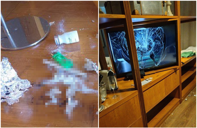 连恩的下榻饭店房间画面曝光，一片凌乱（图／摄自X@Gabi Santapaola）