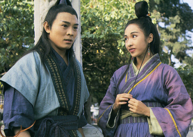 黎姿（右）演出《倚天屠龙记》。左为李连杰。（图／中时资料照）