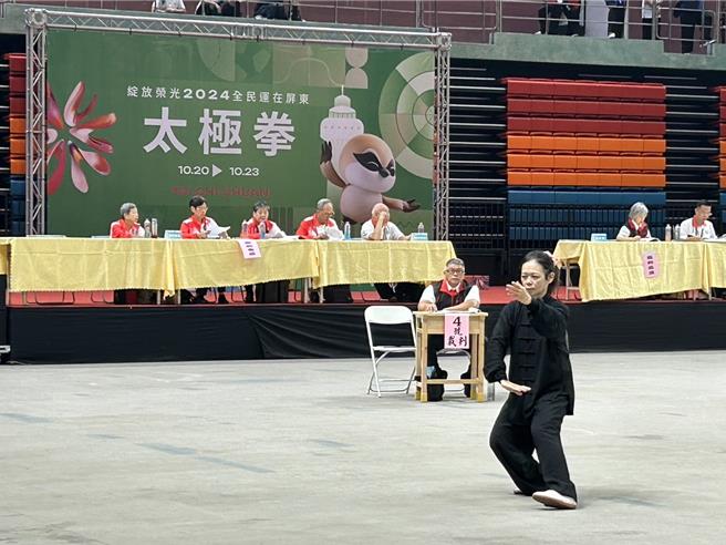 2024全民运在屏东，总共有33个竞赛项目，当中太极拳赛事20日率先登场，全国有20个县市报名参加，一共有622名选手。（谢佳潾摄）