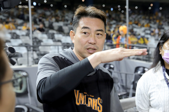 統一獅總教練林岳平。（黃世麒攝）