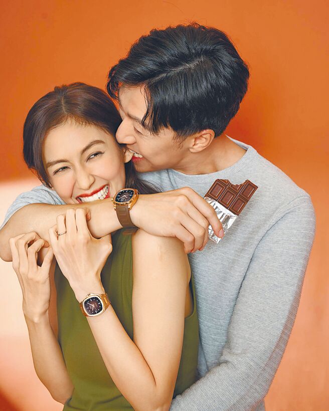 袁艾菲夫妻攜手MIDO Multifort TV系列展現無與倫比的魅力。（MIDO提供）