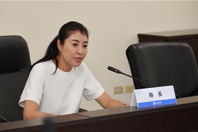 南投縣府提報凱米災修金額為39億餘元，獲中央補助33.7億餘元，南投縣長許淑華感謝中央提高補助金額。（楊靜茹攝）