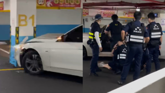 中壢版「GTA」？白色BMW地下停車場竄逃撞柱子 目擊民眾嚇傻