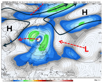 潭美讓東北季風變更強 明起雨灌半個台灣「一片紫紅」