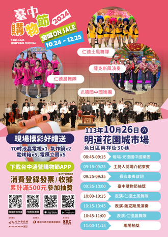 台中購物節10／26首次抽獎 下載APP另加碼屋馬好禮