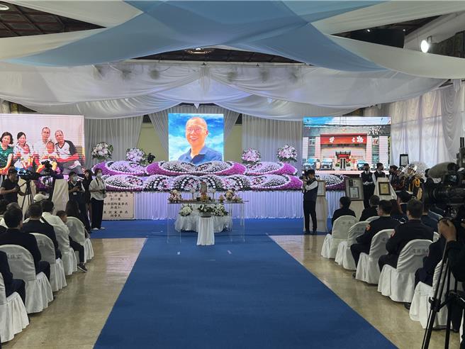 故清水派出所长刘宗鑫告别式今在新北市立殡仪馆举行。（王扬杰摄）