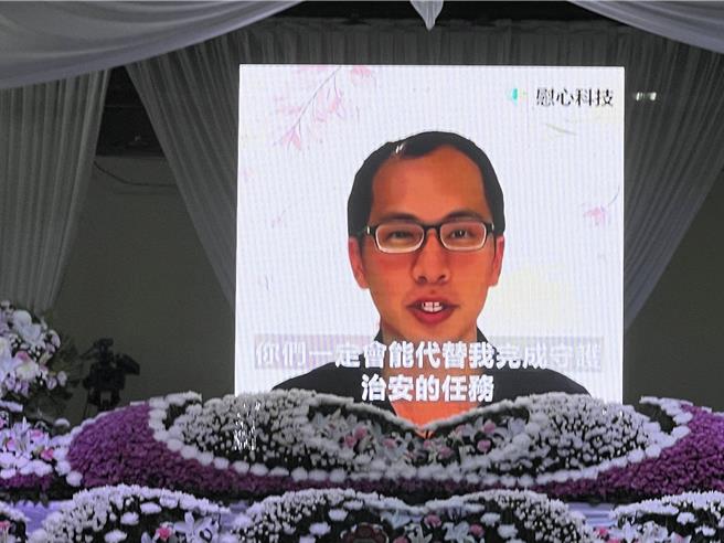 故清水派出所长刘宗鑫告别式今在新北市立殡仪馆举行。（王扬杰摄）