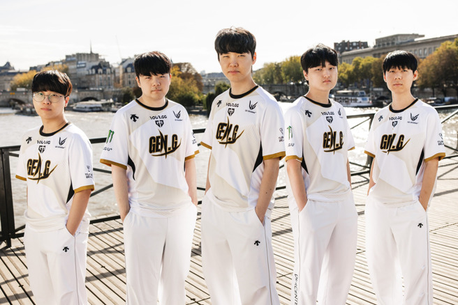 LOL《英雄联盟》2024世界大赛赛程进入四强战，图为LCK赛区Gen.G。（Facebook／LOL Esports）
