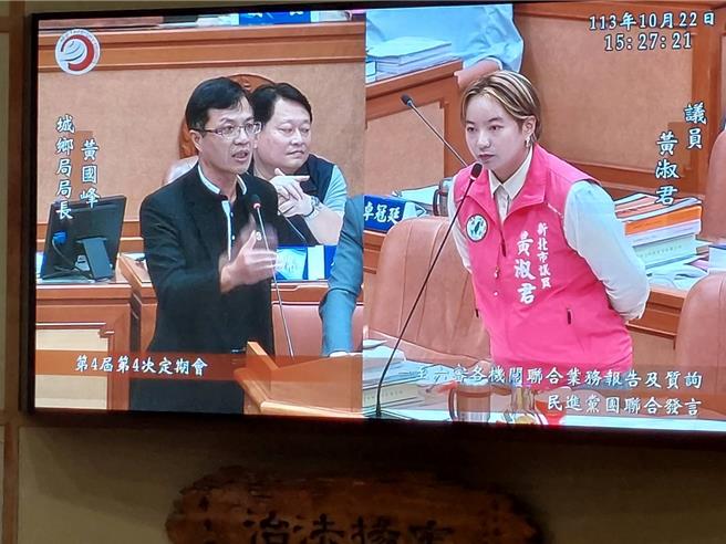 民进党新北市议员黄淑君今（22）日在议会质询表示，新北营养午餐蔬果农业残留抽验有机蔬果占比极高，且检验场所大多位于新北市营养午餐的集货场，不像其他县市会至原产地或学校现场抽验，让100％合格率不可信。（陈慰慈摄）