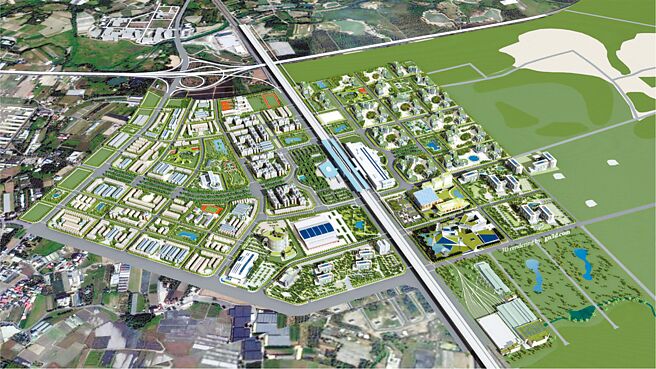 因應未來台南高鐵特定區的停車需求，市議員吳禹寰建議將平面停車場改建為立體停車場，並增加摩天輪立體停車場。圖為位於高鐵特定區南側的沙崙智慧綠能科學城。（台南市政府提供／洪榮志台南傳真）