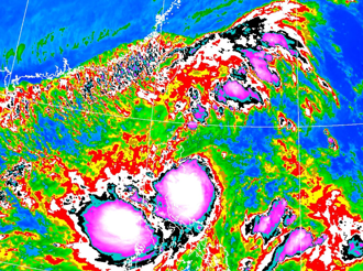 連2天紫爆雨勢最劇！颱風環流伴東北風 迎風面1地雨最多