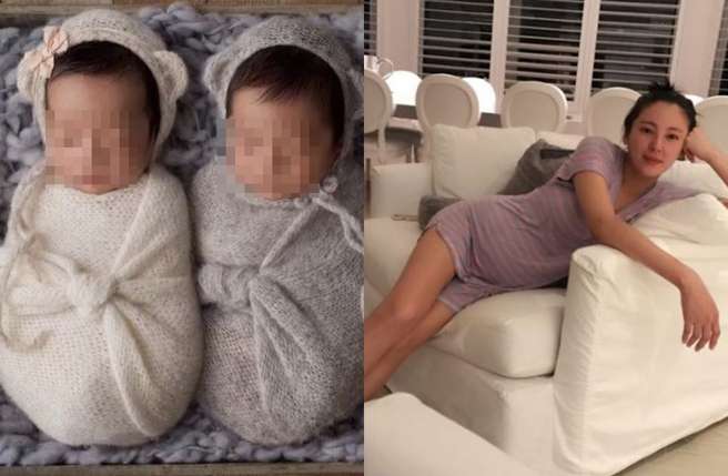 张雨绮与袁巴元生下一对龙凤胎，经纪人杨天真曾公开她怀孕时的照片。（图／翻摄自张雨绮、新浪娱乐微博）