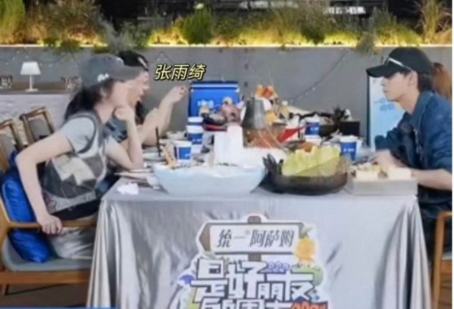 张雨绮在节目《是好朋友的周末》只剩被遮住的镜头。（图／取自《东网》）