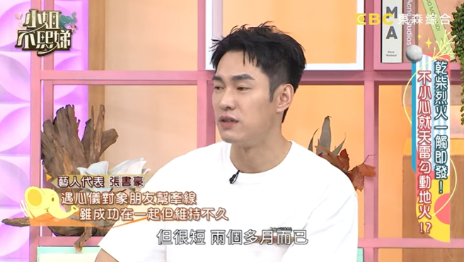 小S犀利提问，张书豪险招架不住。（图／《小姐不熙娣》YouTube）