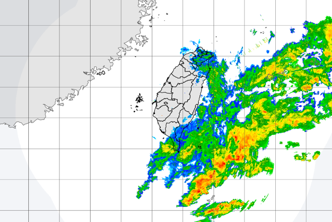 台灣颱風論壇指出，未來2天宜蘭、基隆北海岸、台北東側、大台北山區、花蓮、台東，有極高的機率出現致災性劇烈雨勢。（翻攝自氣象署）