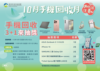 新北「手機回收月」10月開跑 正確回收可抽iPhone16