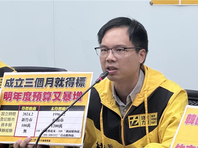 市议员林彦甫指出，对比其他县市的购物节，竹市购物节消费满200元即可抽奖，甚至还可回朔至10月1日，无助活络商圈。（王惠慧摄）