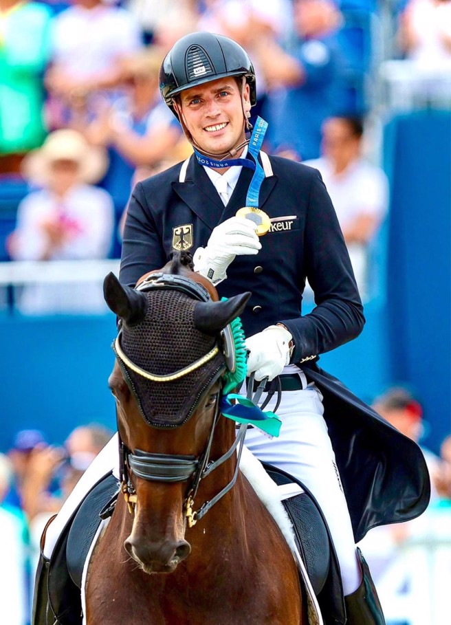 巴黎奥运团体马术金牌Frederic Wandres来台交流。(台北市体育总会马术协会提供)