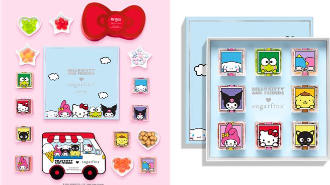 三丽鸥携手sugarfina推甜蜜糖果系列「Sanrio Loves Sugarfina」。（sugarfina提供／朱世凯台北传真）