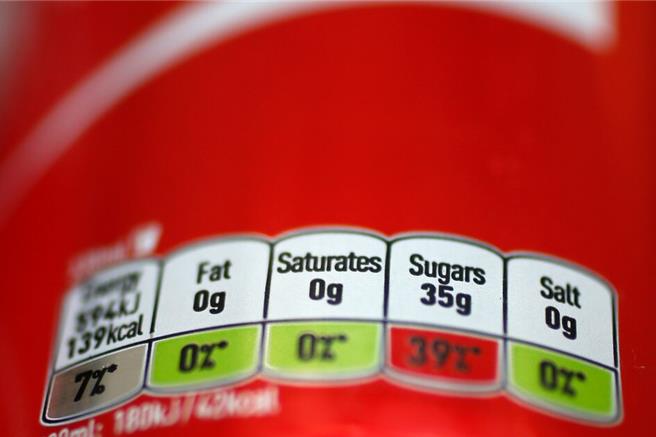 高糖食品的標籤（圖／路透社）