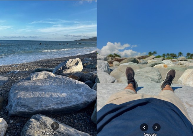 花莲南滨公园有一个爆红景点，「一颗超好躺ㄉ俗头」，凡是去过的都会试躺并给出很高的评价。（翻摄google地图）