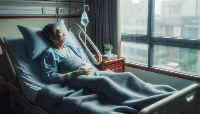 打官司要母亲养他到死，但是中风男惨了，因为他不是亲生的，法官予以驳回。（示意图、与本案无关／AI生成）