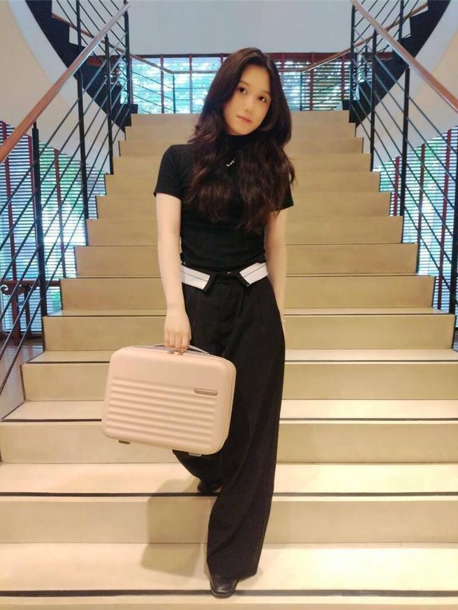 台南市餐旅教育協會提供「萬國通路」13吋蜜桃粉隨行收納手提箱限量150個，贈予完成捐血者。（禧榕軒大飯店提供／程炳璋稿單）