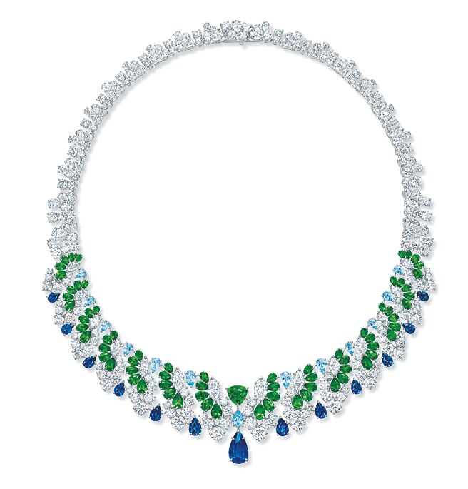 海瑞溫斯頓Majestic Escapes系列以亞斯本靈感打造的Aspen項鍊。（Harry Winston提供）