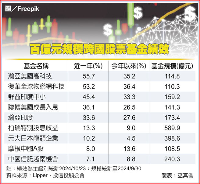 百億元規模跨國股票基金績效