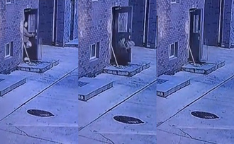 家門口有洞！內蒙古女子送孩子上學 出門跌入異世界