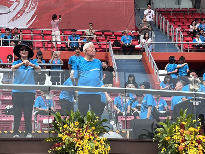 台積電創辦人張忠謀出席2024台積電運動會。(王紹羽攝)