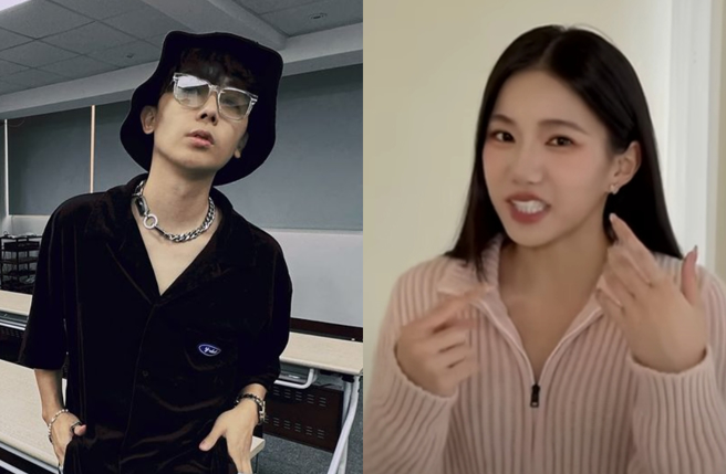 家寧（右）遭挖上过心灵课后精神异常，让酷炫（左）有感而发。（图／酷炫IG、秘月期POPOO YouTube）