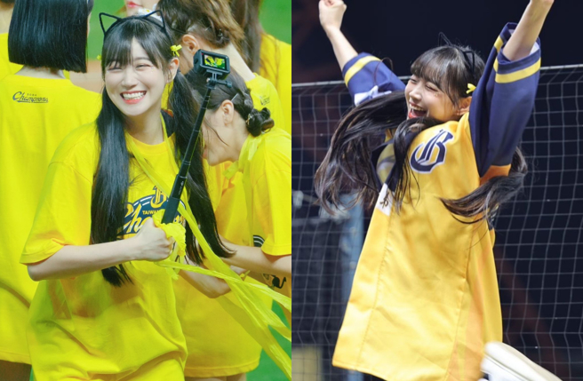 边荷律就像小孩子一样，开心地在球场上又蹦又跳。（图／边河律IG）