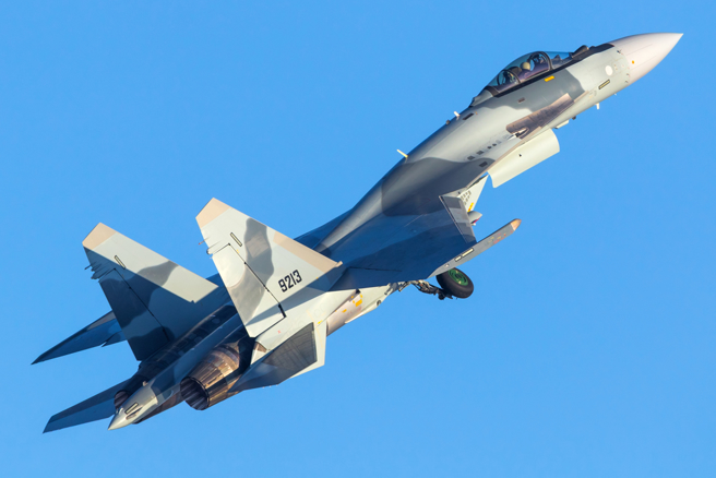 俄制Su-35战机的资料照。（达志影像/Shutterstock）
