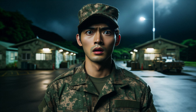 海军陆战队安全士官前往哨所督导交班时，却发现2个人都跑去睡大觉。（示意图、与本案无关／AI生成）