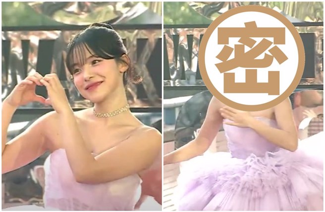 李多慧获邀担任走钟奖颁奖人，差点在红毯上跌倒。（图／walkbelljohn Instagram）