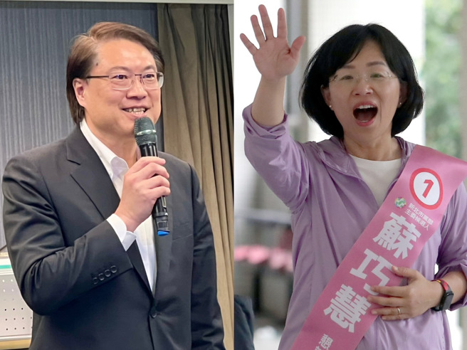 民进党立委苏巧慧（右）已表态参选新北市长，民进党秘书长林右昌（左）也被认为是可能人选之一。（合成图／中时资料照）