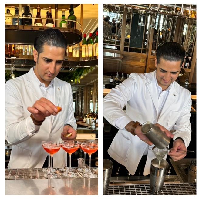 飲品經理Devender Sehgal可根據個人喜好而調配專屬雞尾酒。（洪秀瑛攝）