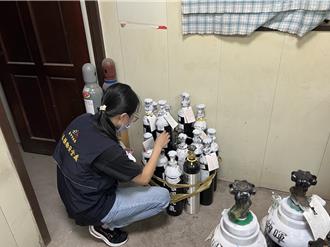 工業氧氣混充醫用氧氣！中市查獲回收74瓶 將業者送辦